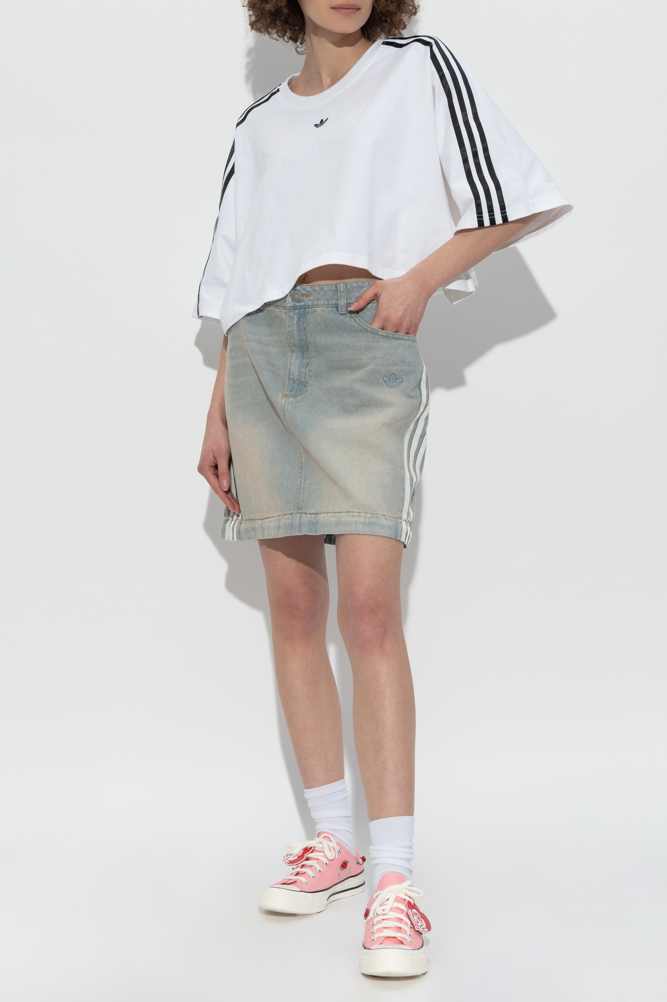● ADIDAS originals ● DENIM SKIRT V-DAY ★25SS Adidas Original Denim Skirt Kids